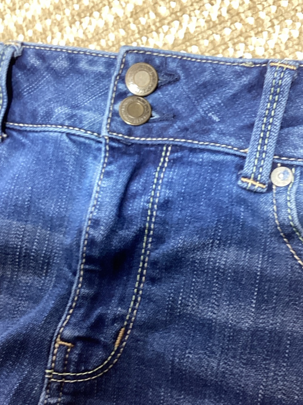 American Eagle Artist Crop Super Stretch Size 12 Blue Denim Jeans - Picture 11 of 14